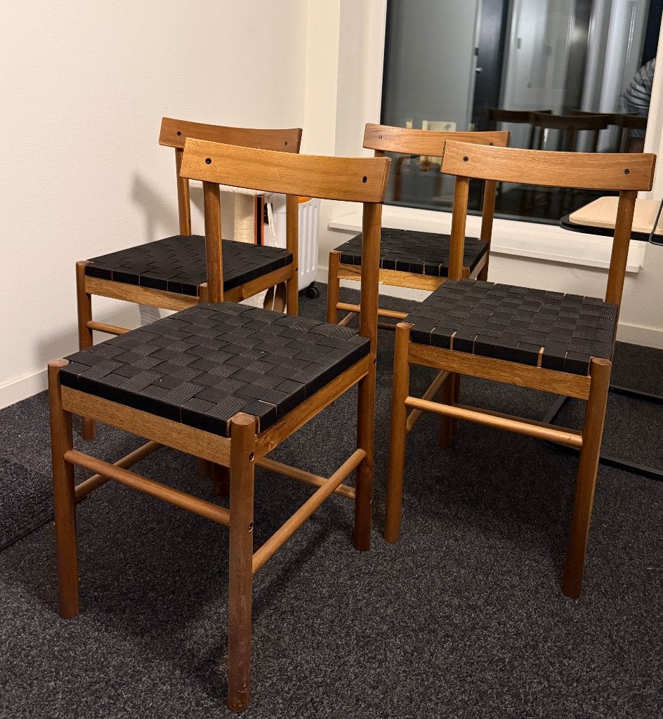 4x IKEA NACKANÄS stoelen, Ophalen, Bruin, Zo goed als nieuw, Vier