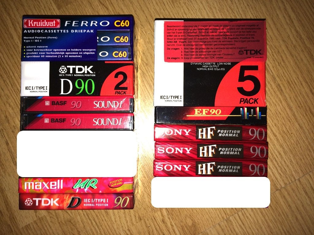 Nieuwe lege cassettebandjes in folie: Sony, Maxell, TDK, etc, Cd's en Dvd's, 2 t/m 25 bandjes, Overige genres, Ophalen of Verzenden