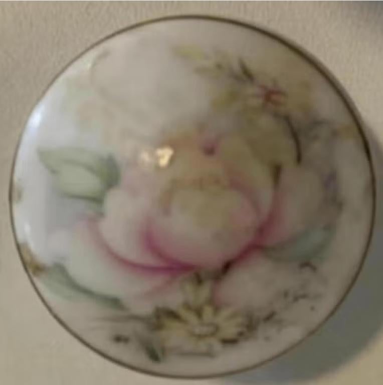 Porseleinen bakje bloem bloemen verguld randje; Porart, Ophalen of Verzenden