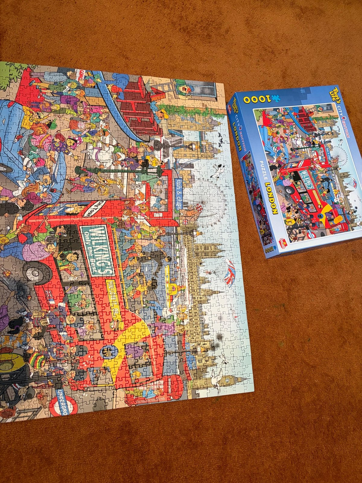 Compleet Legpuzzel Londen 1000 stukjes - Zo goed als nieuw, Ophalen of Verzenden, 500 t/m 1500 stukjes, Zo goed als nieuw, Legpuzzel