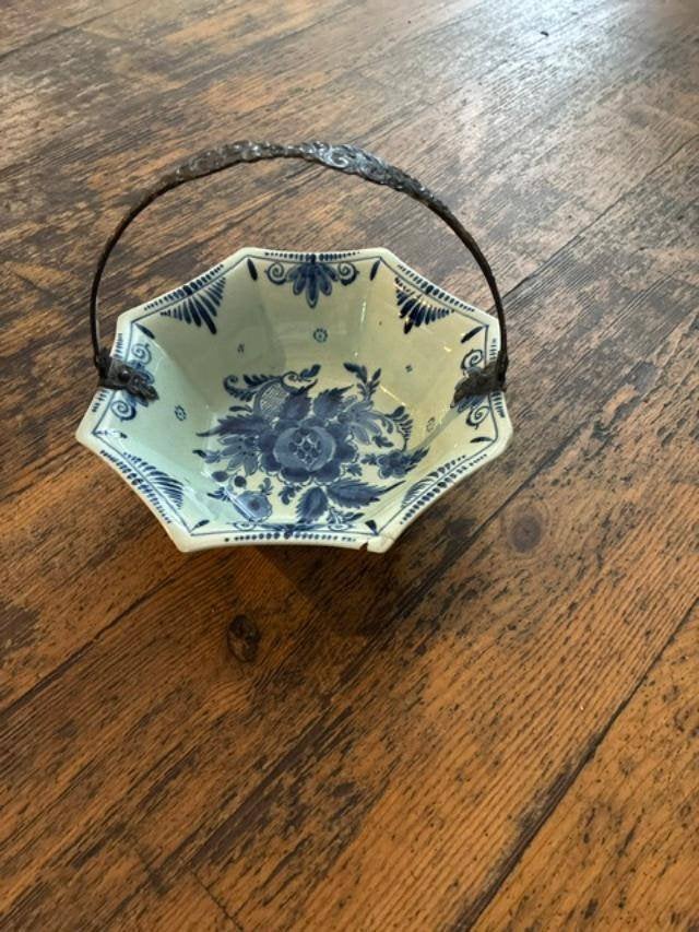 delfsblauwe bonbonière, Antiek en Kunst, Antiek | Glas en Kristal, Ophalen of Verzenden