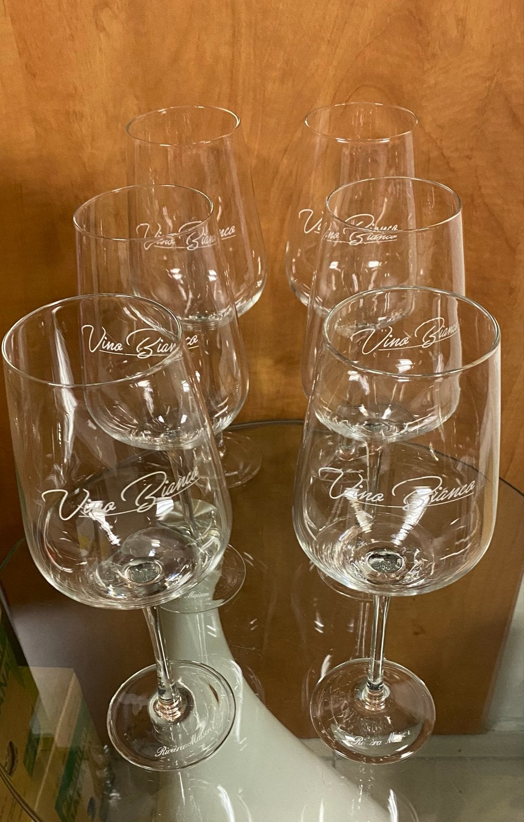Set van 6 Rivièra Maison Vino Bianco wijnglazen, Ophalen of Verzenden, Gebruikt, Overige typen