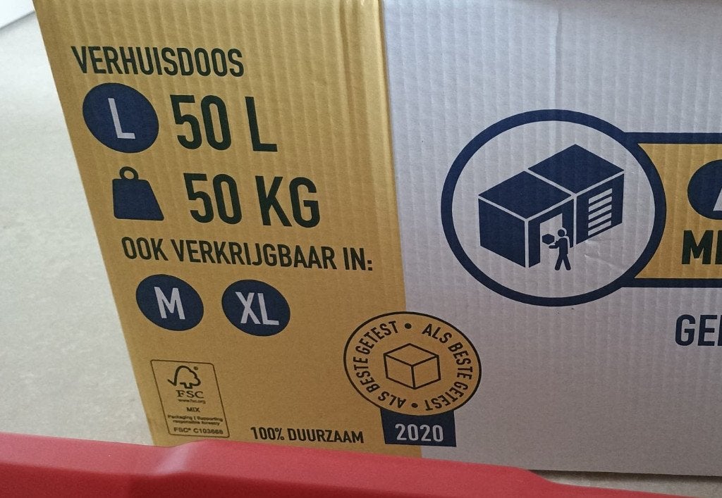 verhuisdozen, Ophalen, 40 tot 60 cm, 50 tot 75 cm, 35 tot 50 cm