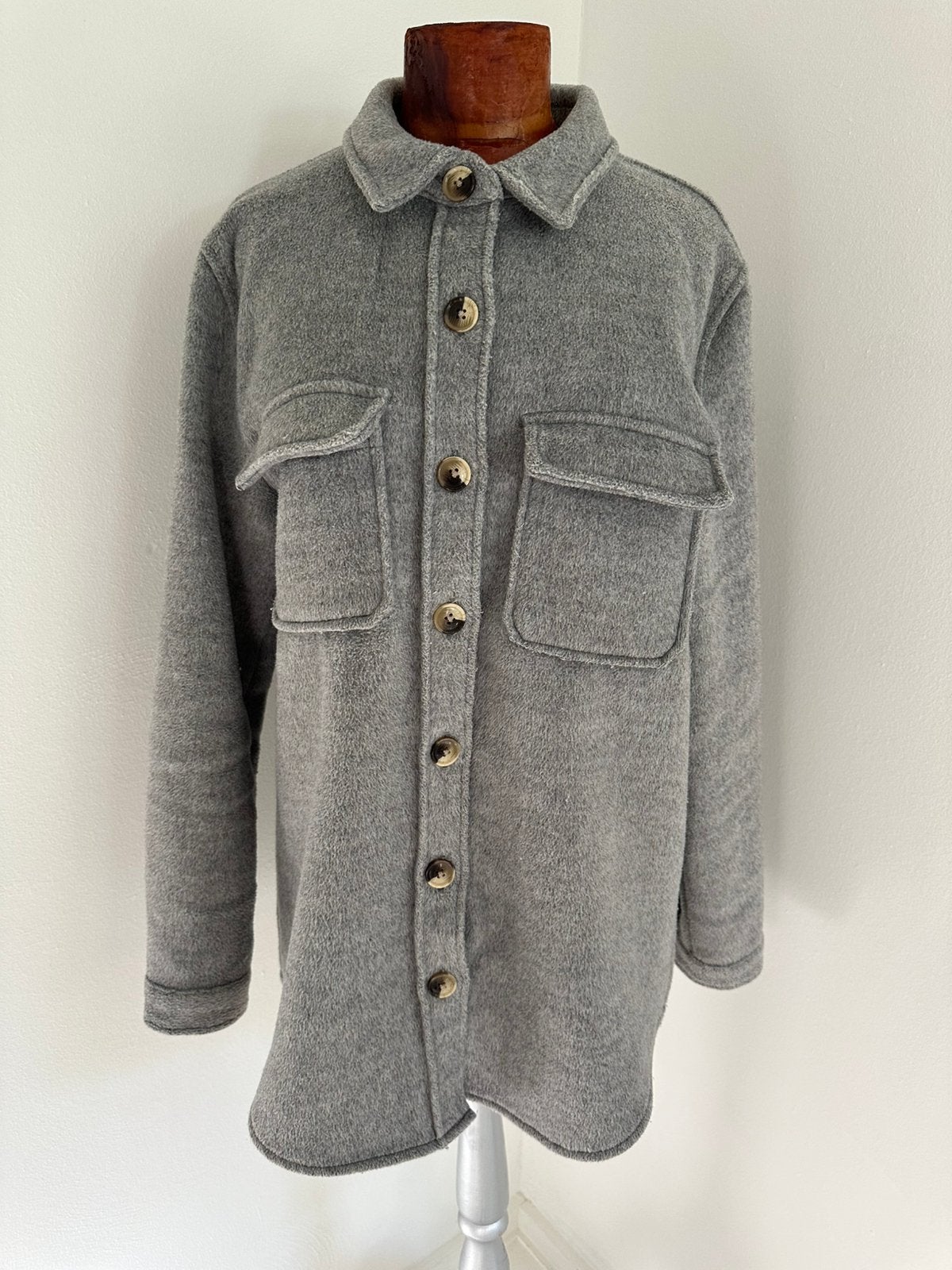 Grijs Object shacket doorknoop vest in maat 36, Ophalen of Verzenden, Zo goed als nieuw, Maat 36 (S), Grijs