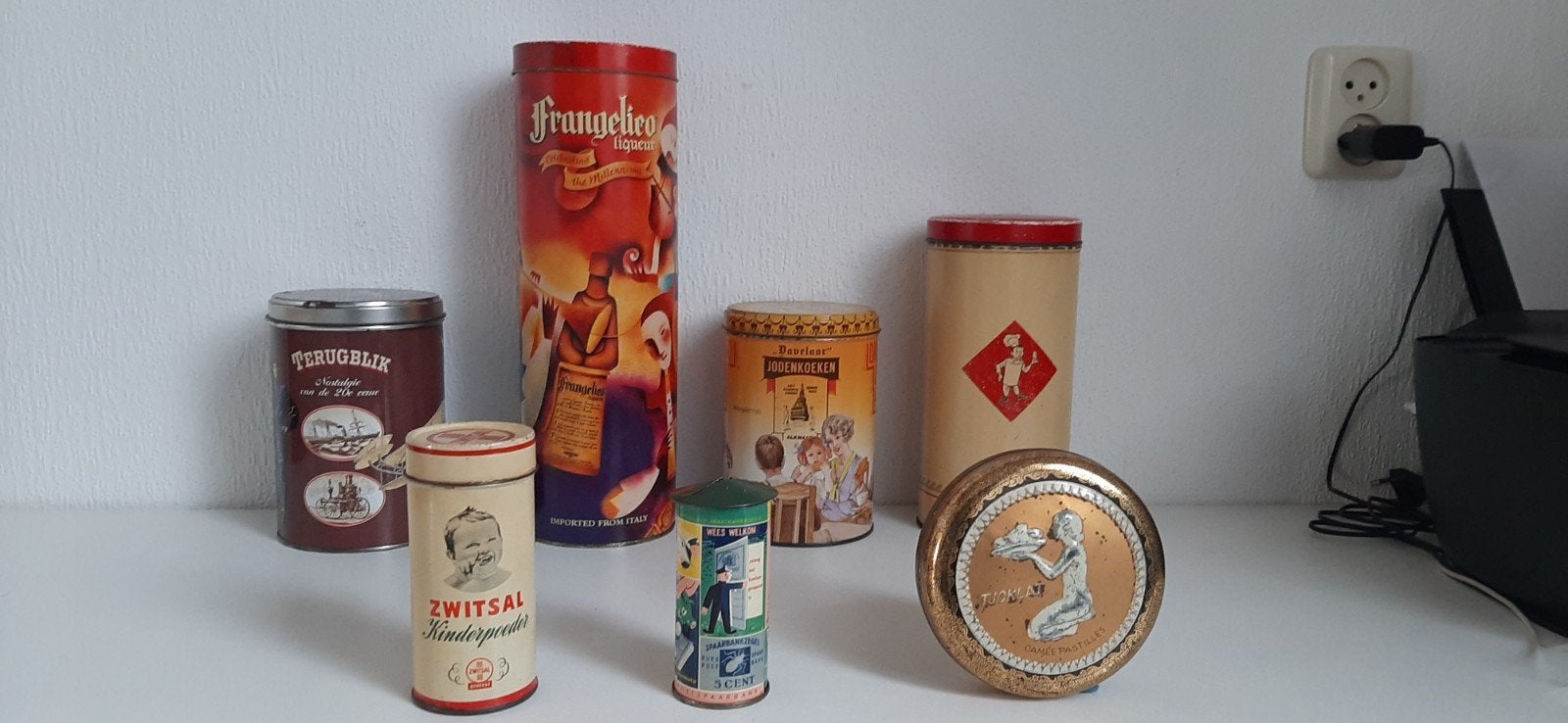 7 vintage blikken, Verzamelen, Blikken, Ophalen of Verzenden, Gebruikt, Overige