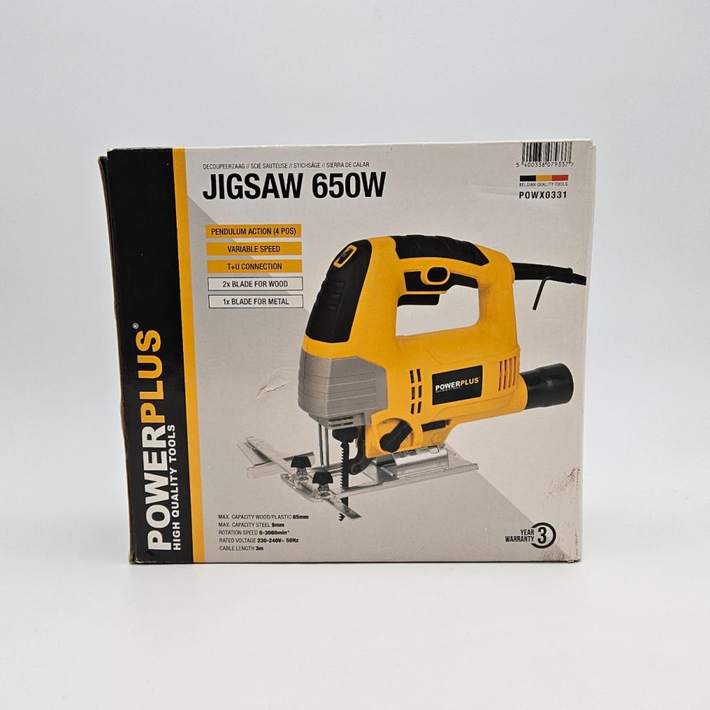 Powerplus POWX0331 Decoupeerzaag 650W Nieuw in Doos, Powerplus, Zo goed als nieuw, https://www.powerplus.com/nl/contact, Lievensveld 5, 8560 Wevelgem, België