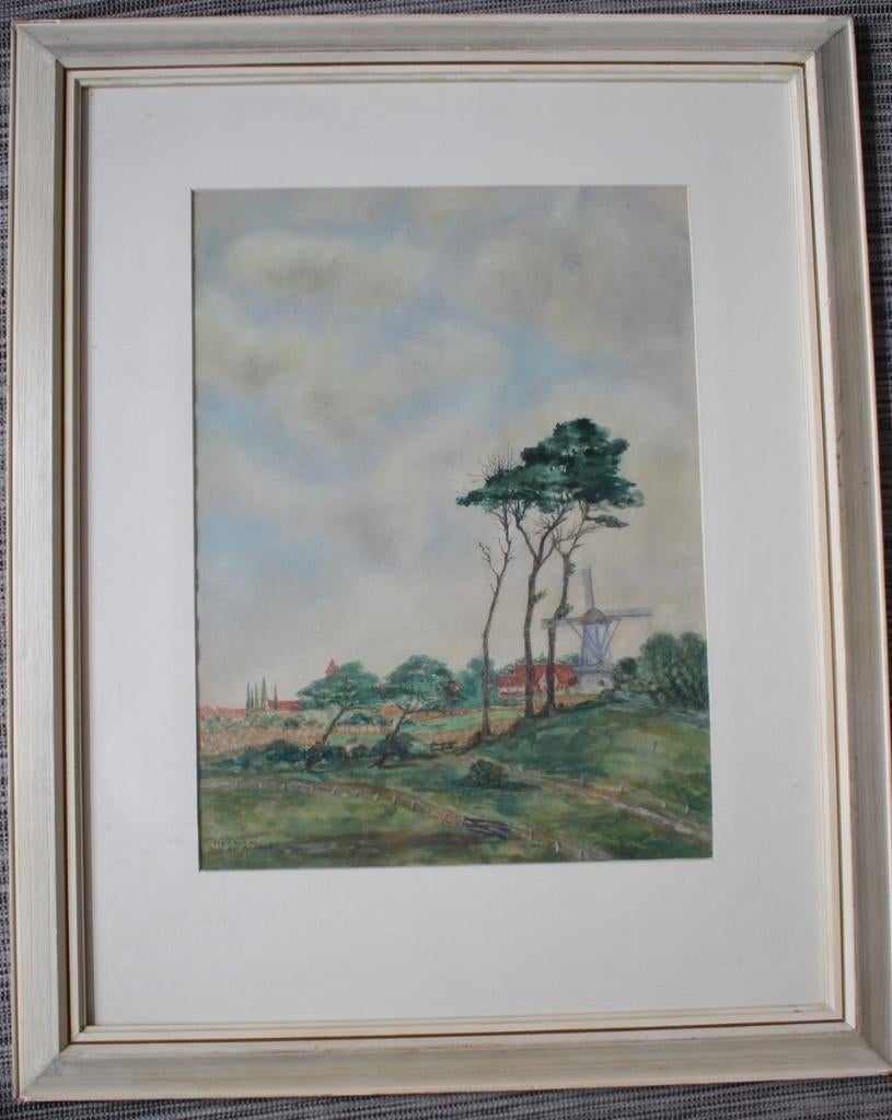 Herman van der Avoort, fraaie aquarel., Antiek en Kunst, Kunst | Schilderijen | Klassiek, Ophalen