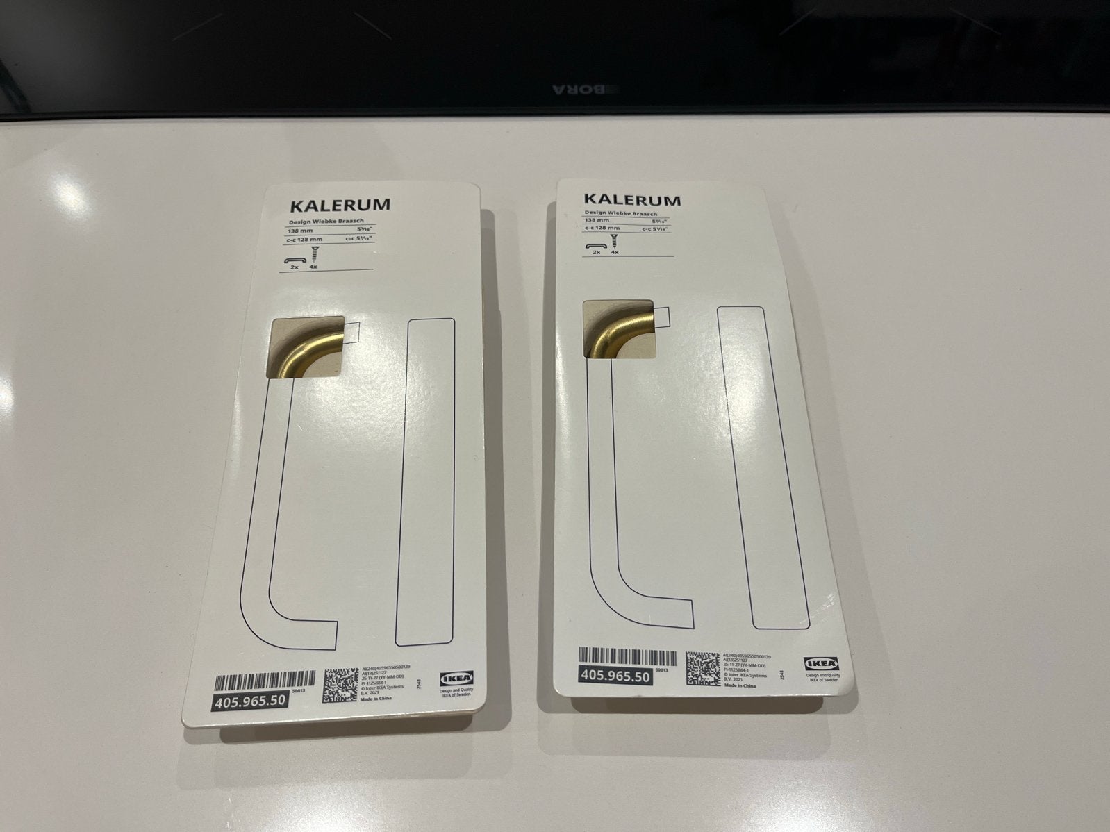 IKEA Kalerum Handgreep Messingkleur 138 mm (2 stuks), Ophalen, Nieuw, Koper of Messing, Klink of Kruk