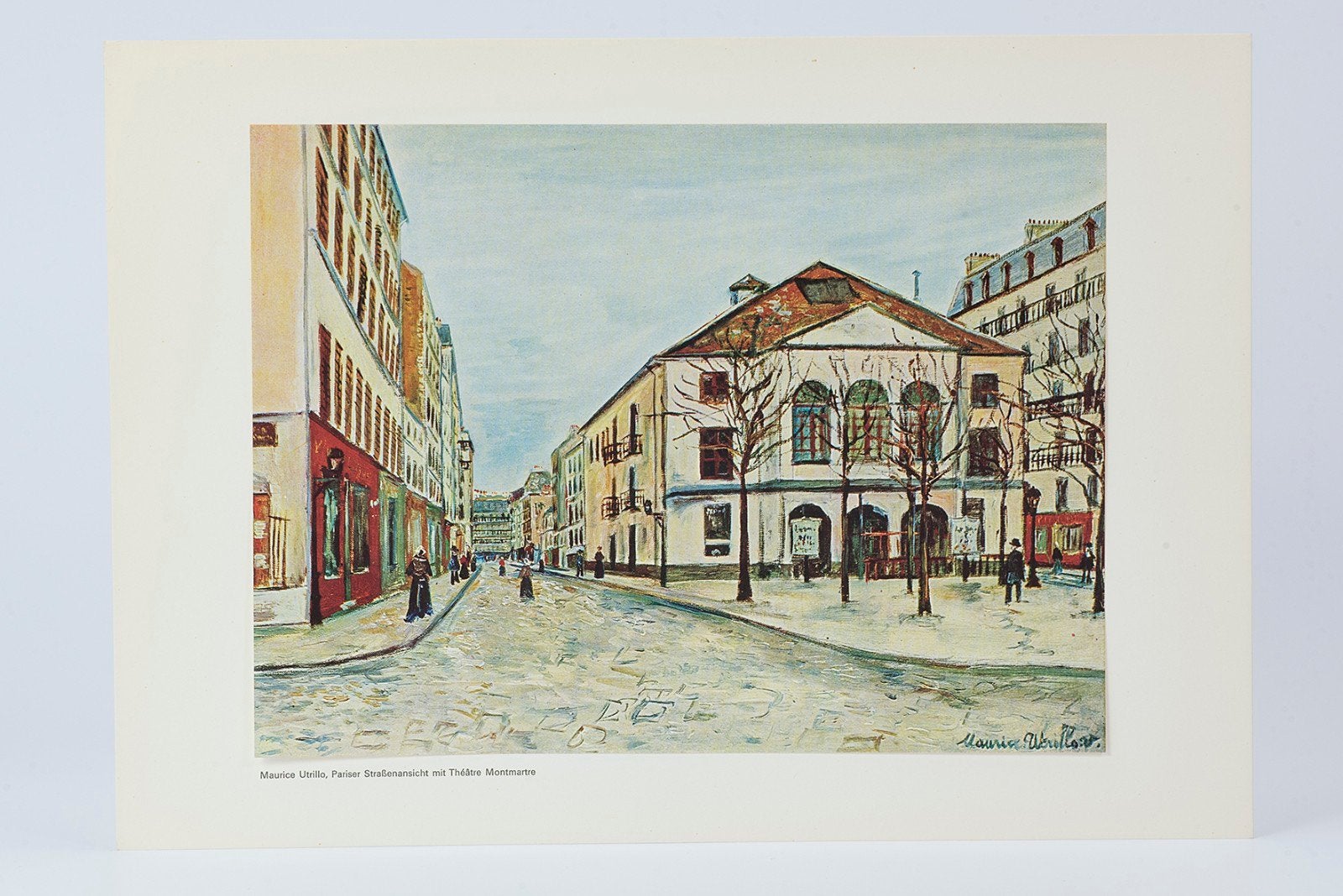 Maurice Utrillo - Parijse straat met Théâtre Montmartre, Ophalen of Verzenden, Klassiek, Print, Papier