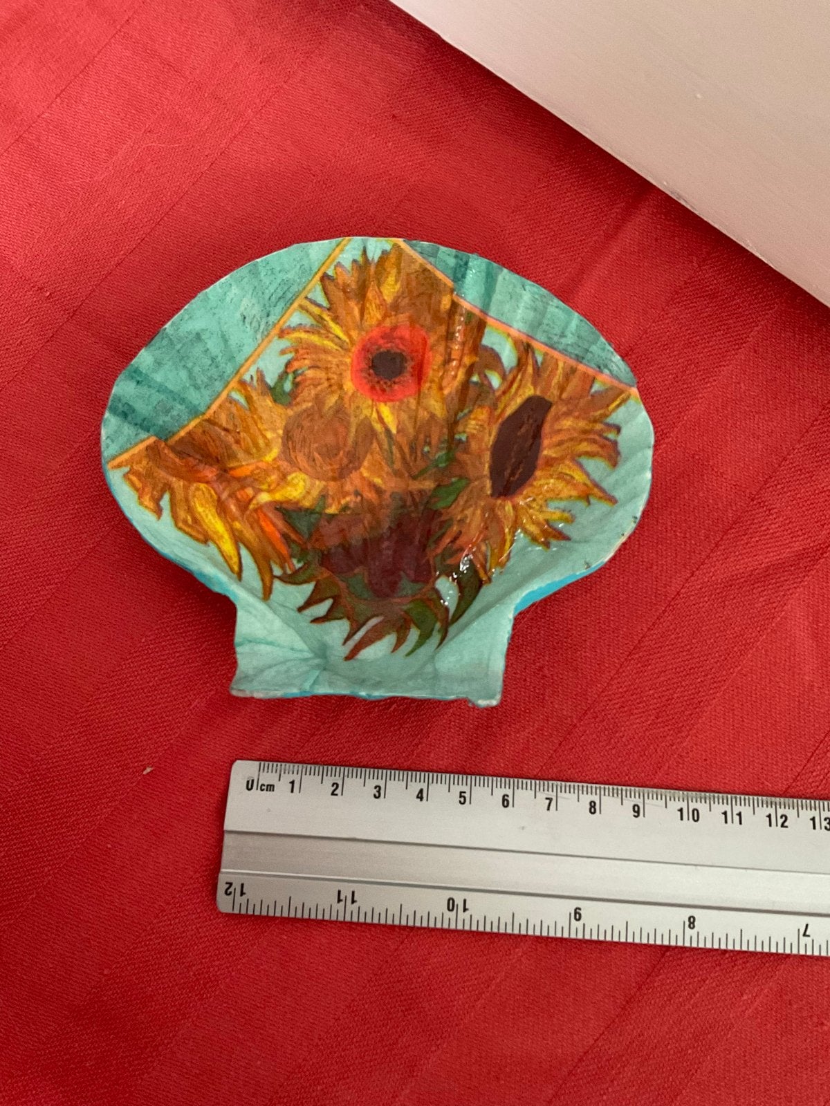 Decoratieve Schelp met Zonnebloemen van Van Gogh, Meerkleurig, Overige stijlen, Nieuw, Ophalen of Verzenden