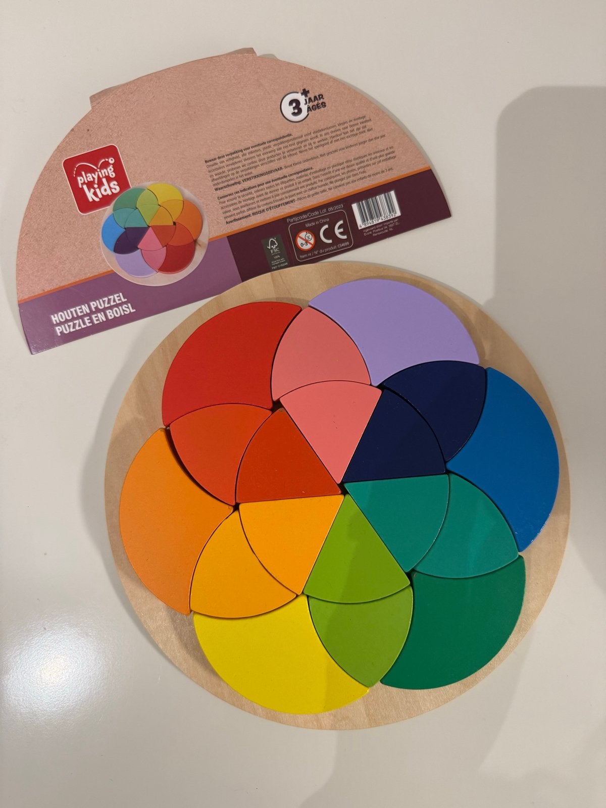 Houten Puzzel Kleurencirkel - Educatief Speelgoed, Ophalen of Verzenden, Zo goed als nieuw, Overige typen