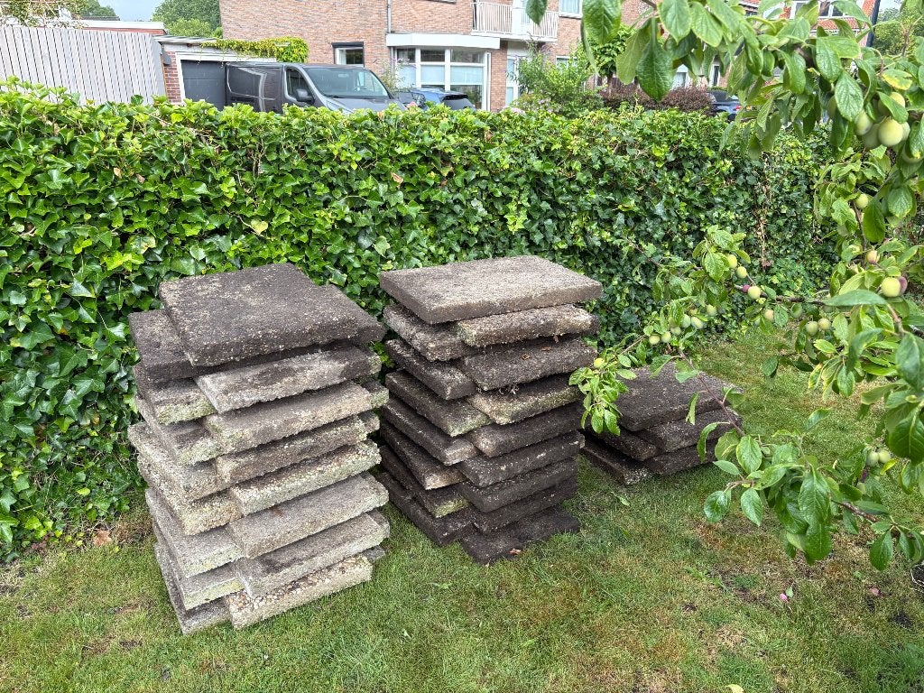 Grindtegels, Tuin en Terras, Tegels en Klinkers, Gebruikt, Terrastegels, Beton, Ophalen