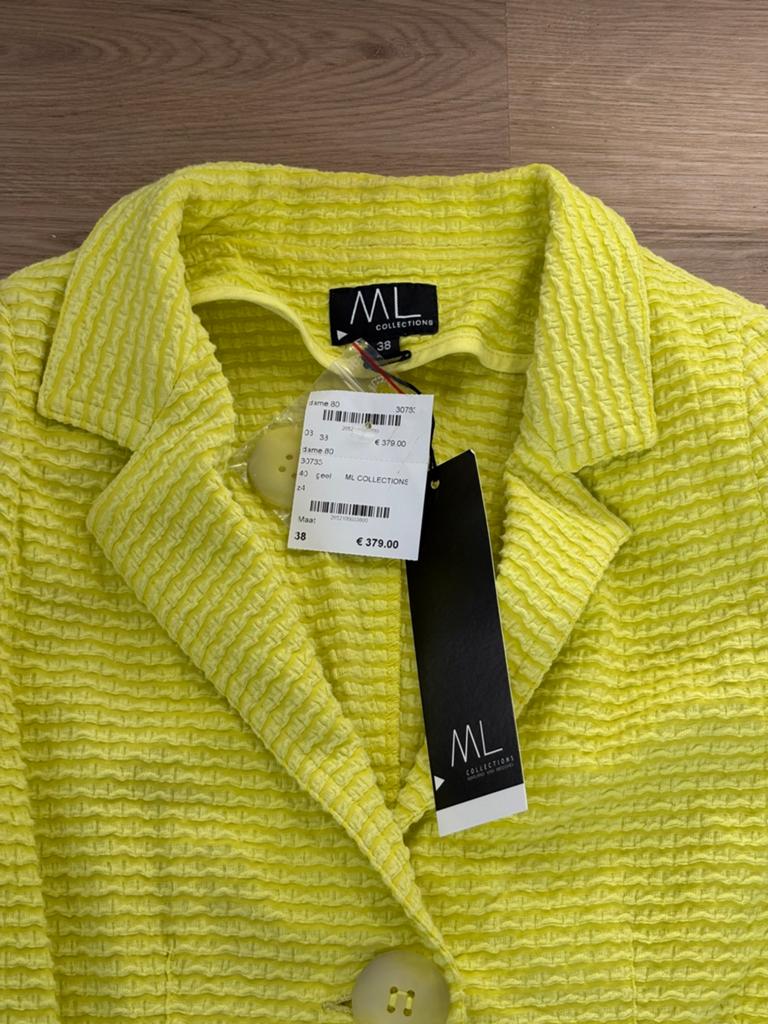 Nieuw ML collections jasje mt 38 valt iets kleiner, Maat 38/40 (M), Verzenden, Geel, Nieuw
