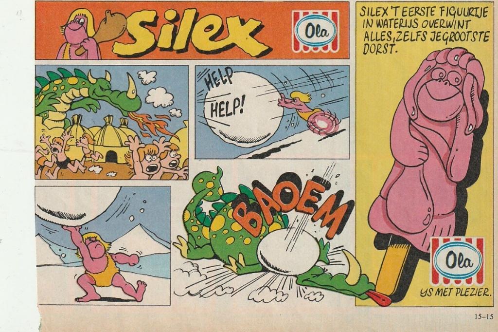 Retro reclame 1980 Ola Silex ijsjes strip sneeuwbal, Verzamelen, Verzenden, Overige typen