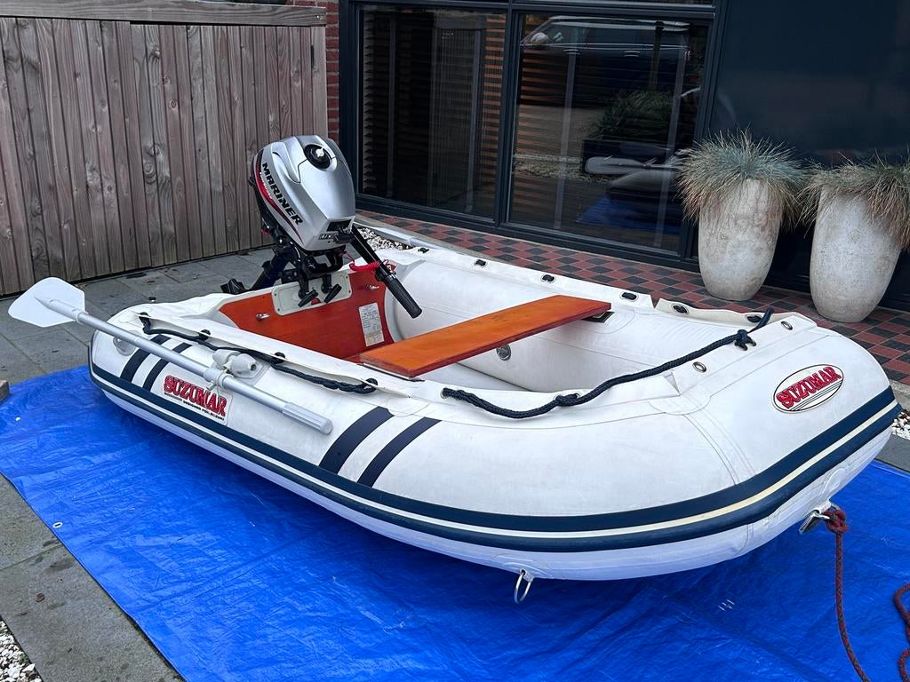 Rubberboot set: Suzumar | 2.5 pk 4 takt of Electro-motor of, Watersport en Boten, Ophalen, Zo goed als nieuw, Benzine, Minder dan 70 pk