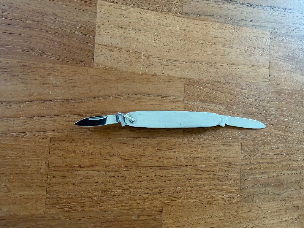 Vintage zakmes / penmes met gegraveerd heft, Ophalen of Verzenden, Gebruikt