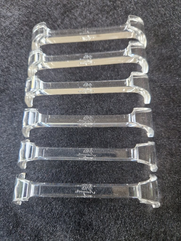 6 vintage messenleggers Kayser acryl glas, Kunststof, Overige typen, Ophalen of Verzenden, Zo goed als nieuw