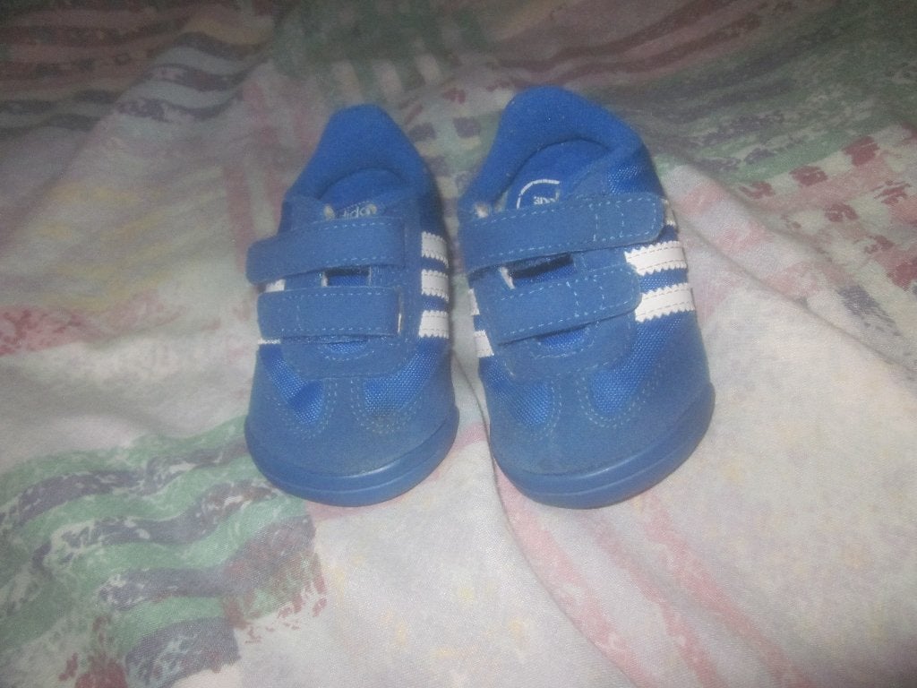 Kobaltblauwe/witte Adidas Ortholite Dragon schoentjes 11,8cm, Adidas, Schoentjes, Ophalen of Verzenden, Zo goed als nieuw