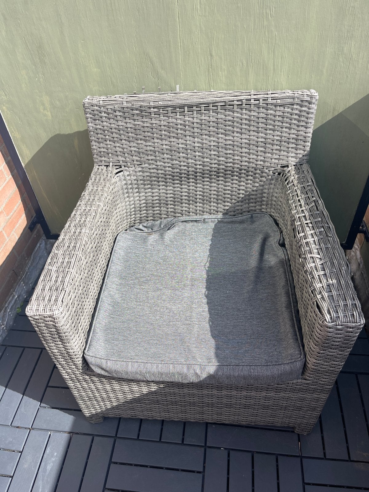 Comfortabele Wicker Tuinstoel met Kussen, Ophalen, Gebruikt, Wicker