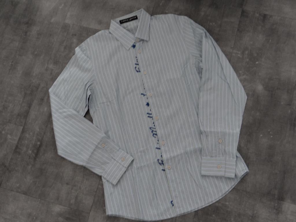 Frankie Morello Luxury Overhemd maat M, Verzenden, Nieuw, Blauw, Halswijdte 39/40 (M)