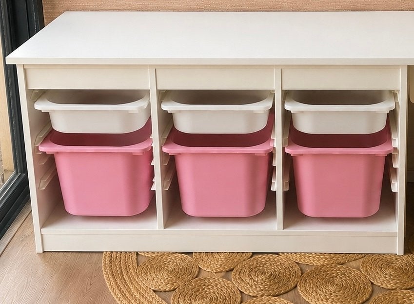 Trofast ikea opberg kast wit met 3 vakken en lades, Kinderen en Baby's, Kinderkamer | Commodes en Kasten, Kast, Nieuw, 75 tot 100 cm