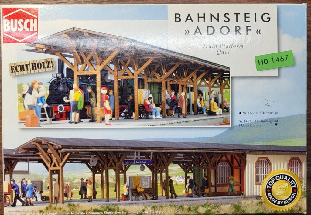 Busch HO 1467 Bahnsteig Adorf - Nieuw in doos, Hobby en Vrije tijd, Modeltreinen | H0, Overige merken, Gelijkstroom of Wisselstroom