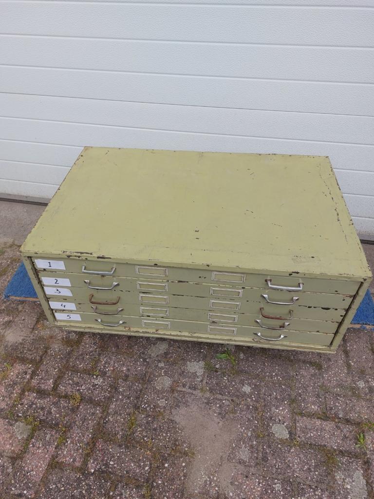 Vintage tekeningladenkast/architetectenkast, Ophalen, Ezel