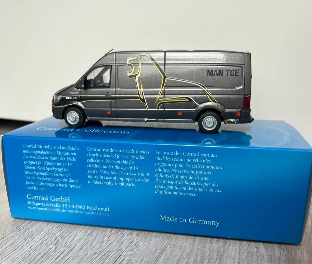 MAN TGE CONRAD, Hobby en Vrije tijd, Modelauto's | 1:50, Ophalen of Verzenden, Nieuw, Bus of Vrachtwagen, Conrad