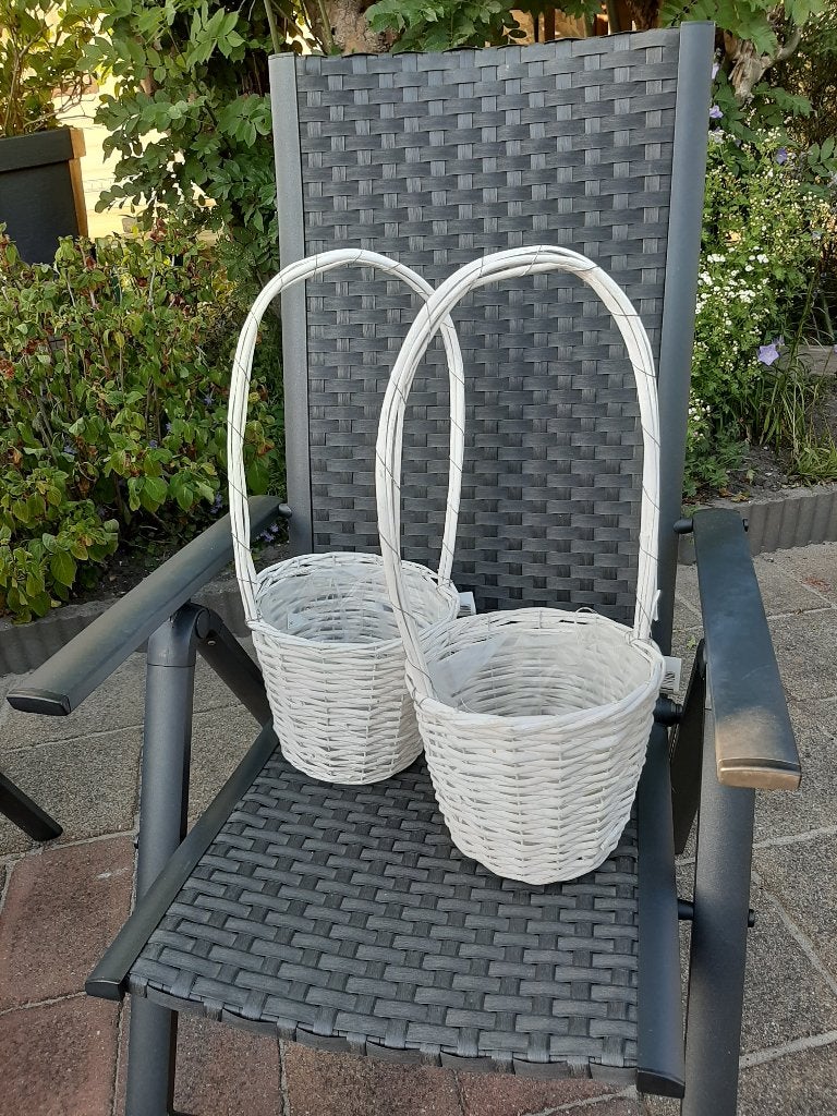3 witte plantenmandjes - NIEUW, Ophalen, Overige materialen, Nieuw, Minder dan 25 cm
