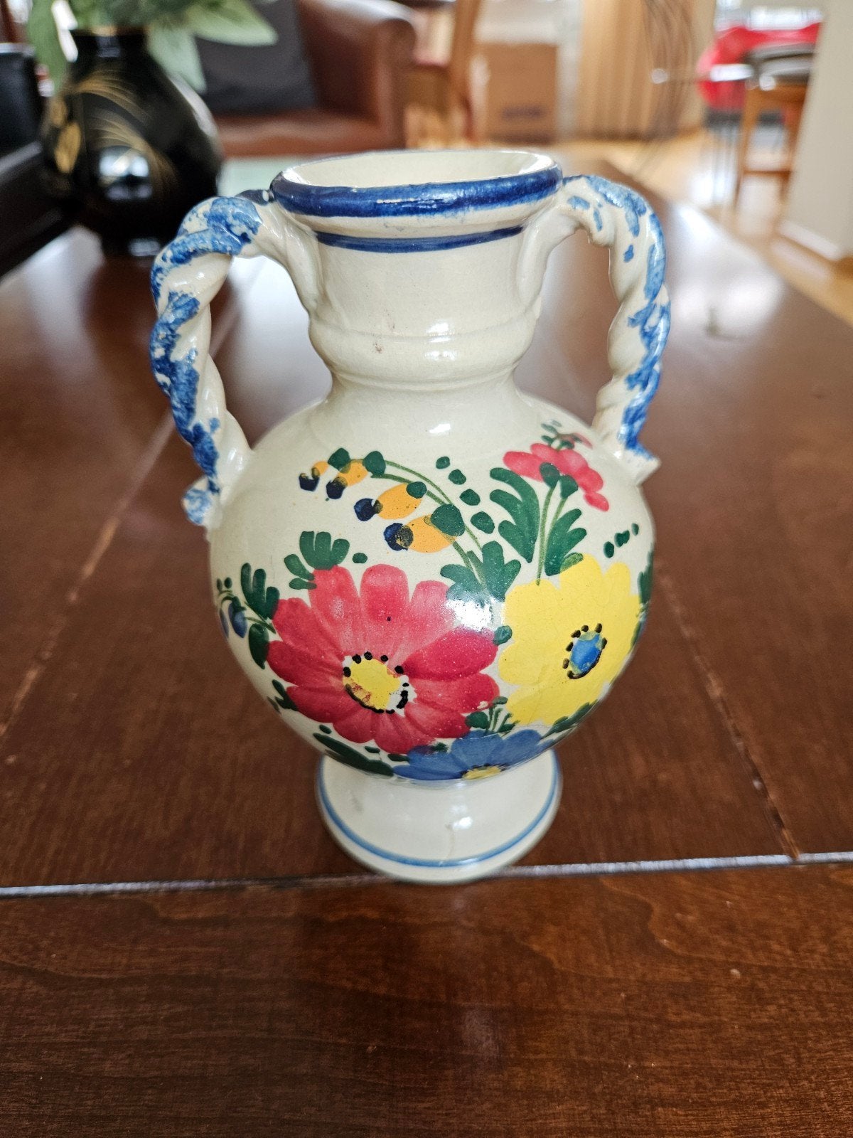 Vintage Italiaanse vaas met bloemmotief, Ophalen