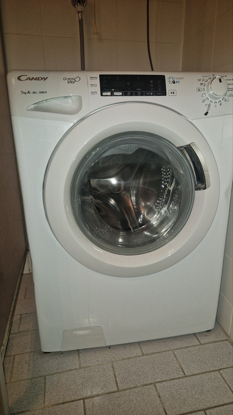 Candy Grand Vita wasmachine 7kg 1400 toeren, Ophalen, Gebruikt, Voorlader, 85 tot 90 cm