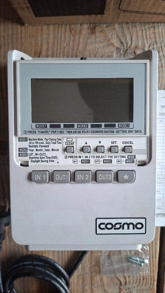 Cosmo ER-1600 prikklok Time recorder stempelklok, ,, Overige typen, Ophalen of Verzenden, ,