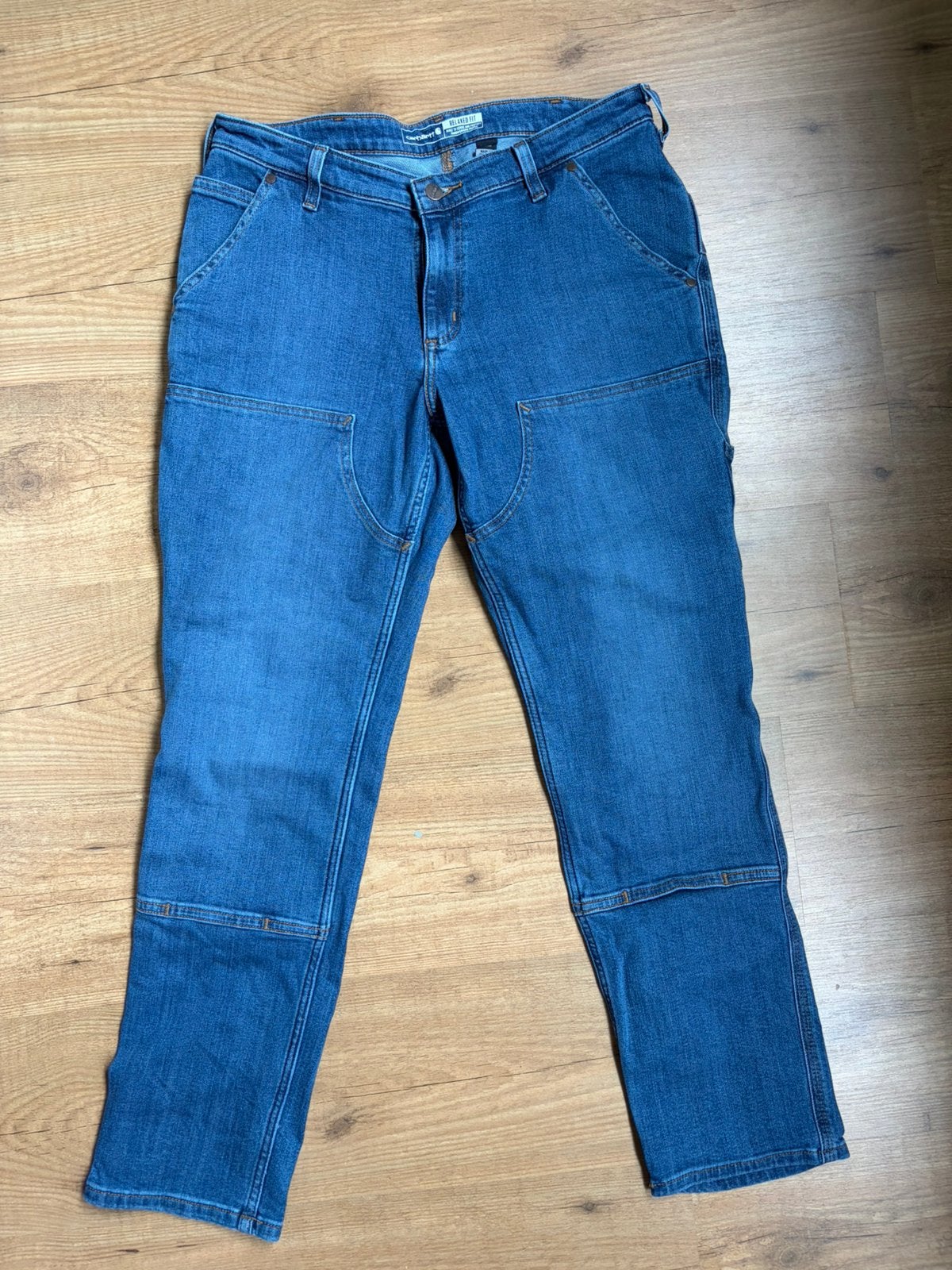 Dames Werkspijkerbroek - Carhartt - maat 10(40), Kleding | Dames, Spijkerbroeken en Jeans, Verzenden, Zo goed als nieuw, Blauw