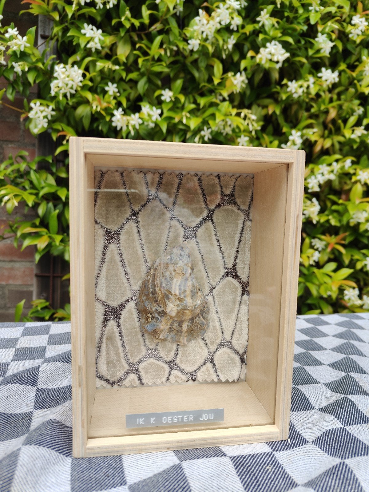 Houten kistje met oester ik k oester jou, Ophalen of Verzenden, Zo goed als nieuw