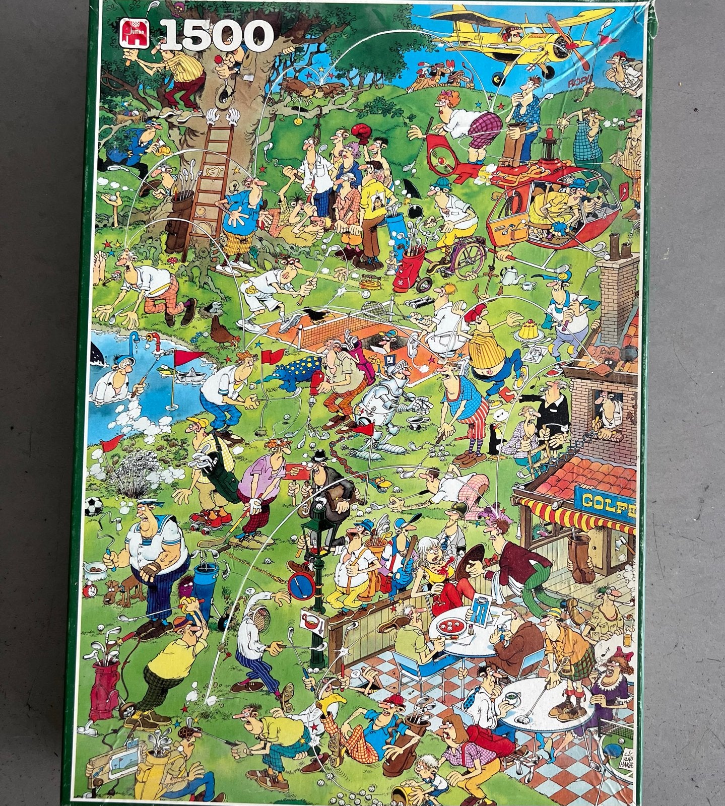 Jan van Haasteren Golf Puzzel 1500 stukjes, Ophalen of Verzenden, 500 t/m 1500 stukjes, Gebruikt, Legpuzzel