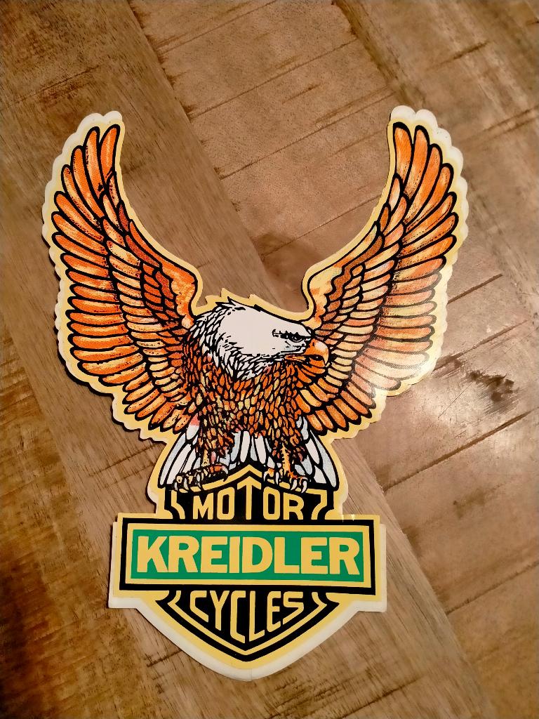 Kreidler Motor cycles biker vintage GROTE sticker adelaar, Verzenden, Zo goed als nieuw, Overige typen