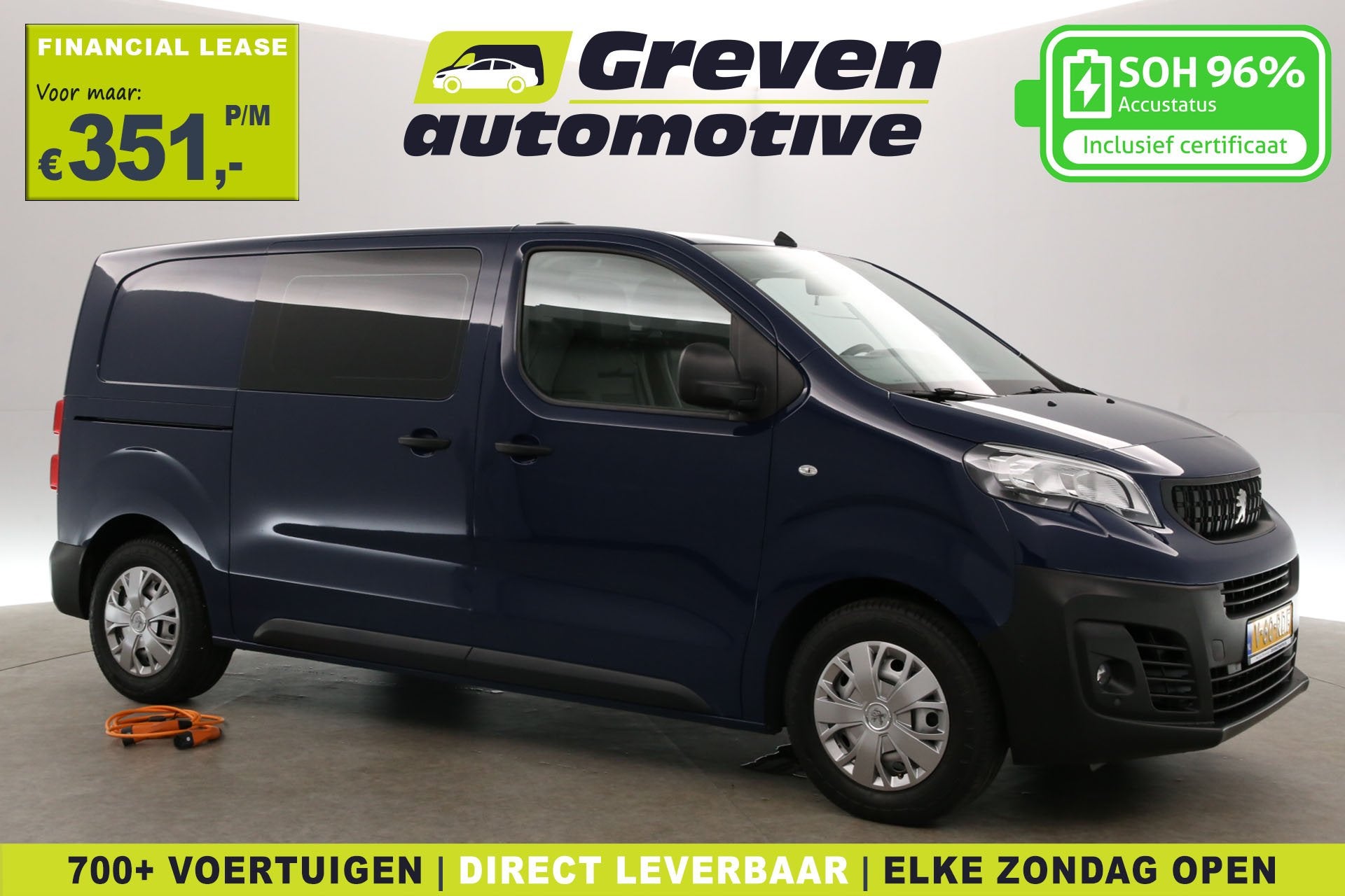 Peugeot e-Expert 75 kWh L2H1 Long Range | Snelladen | SOH 96, Automaat, Gebruikt, Blauw, 75 kWh