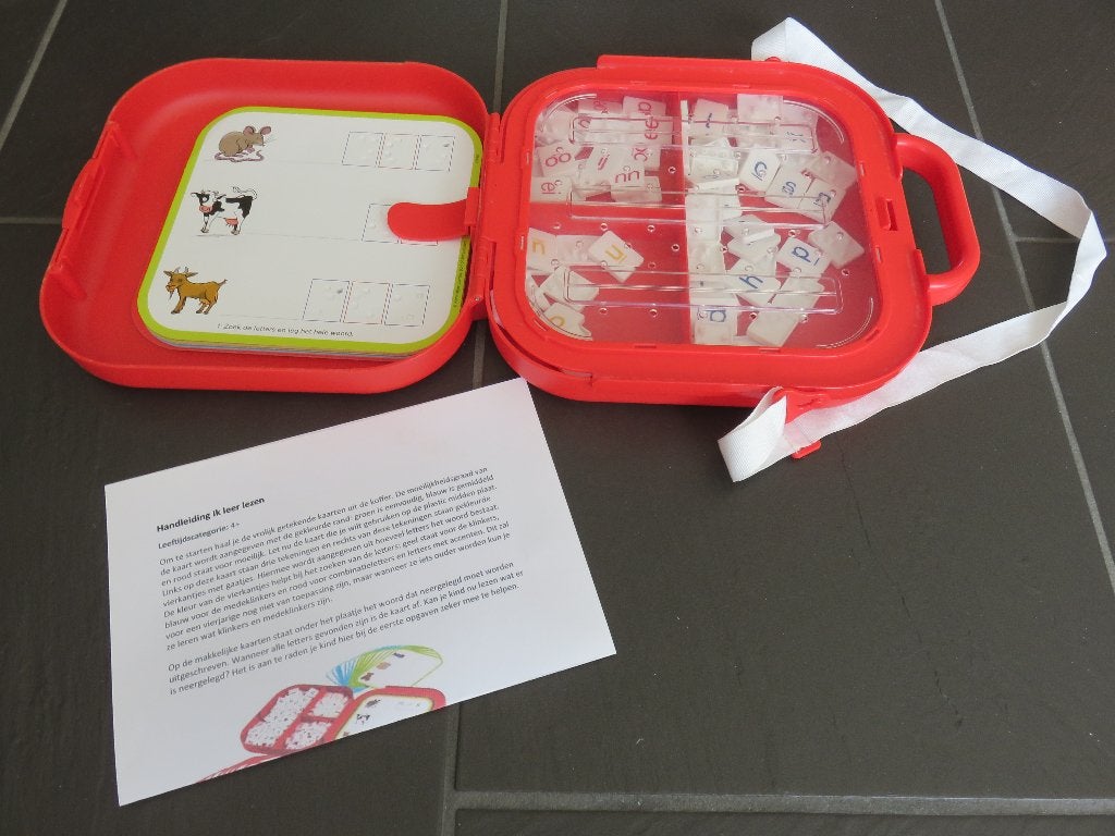 Ik leer lezen leerkoffer met 30 opdrachtkaarten vanaf 4 jaar, Ophalen of Verzenden, Gebruikt, Taal en Lezen