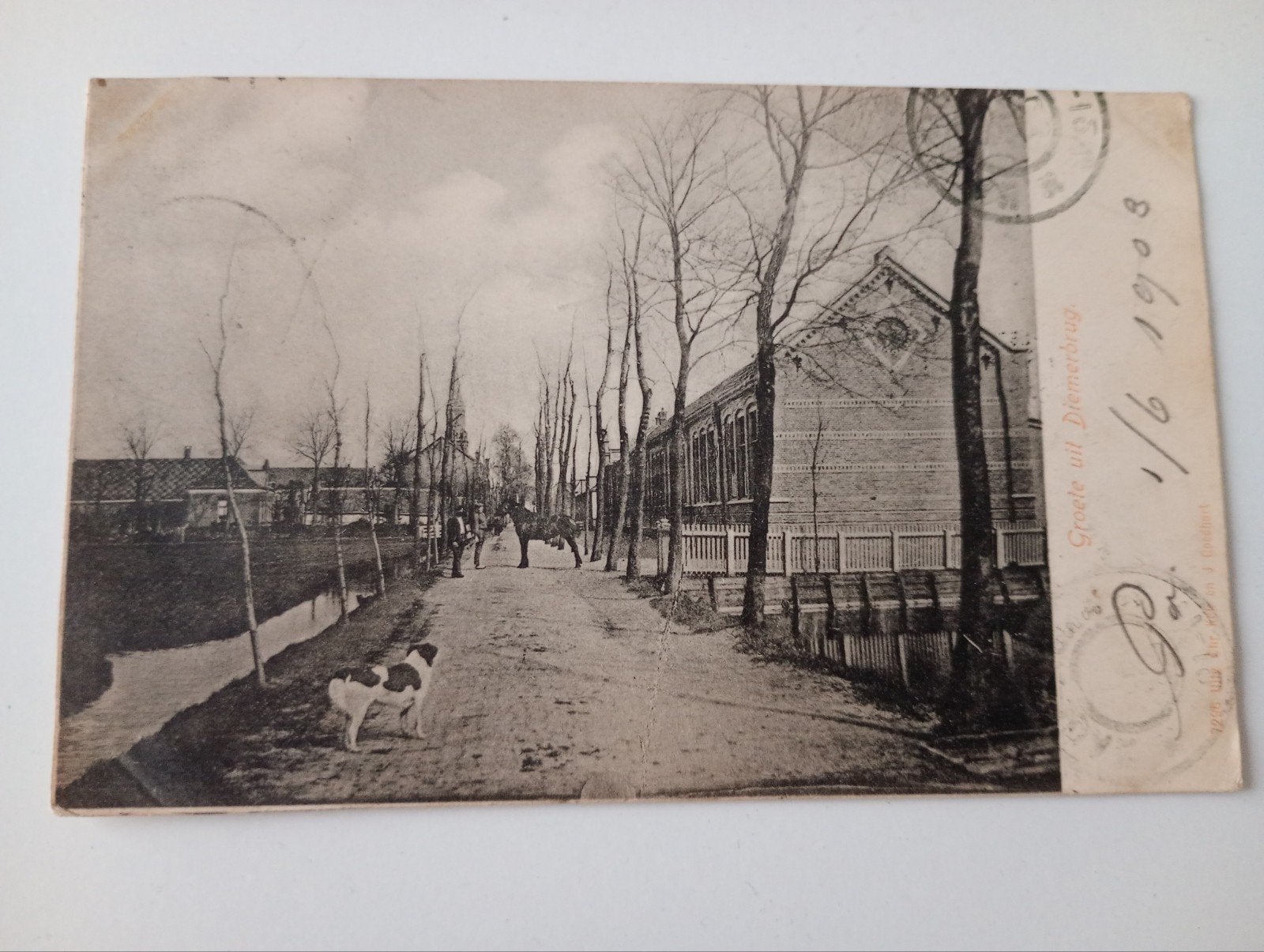 Diemen School Diemerbrug 1903, Ophalen of Verzenden, Voor 1920, Gelopen, Noord-Holland