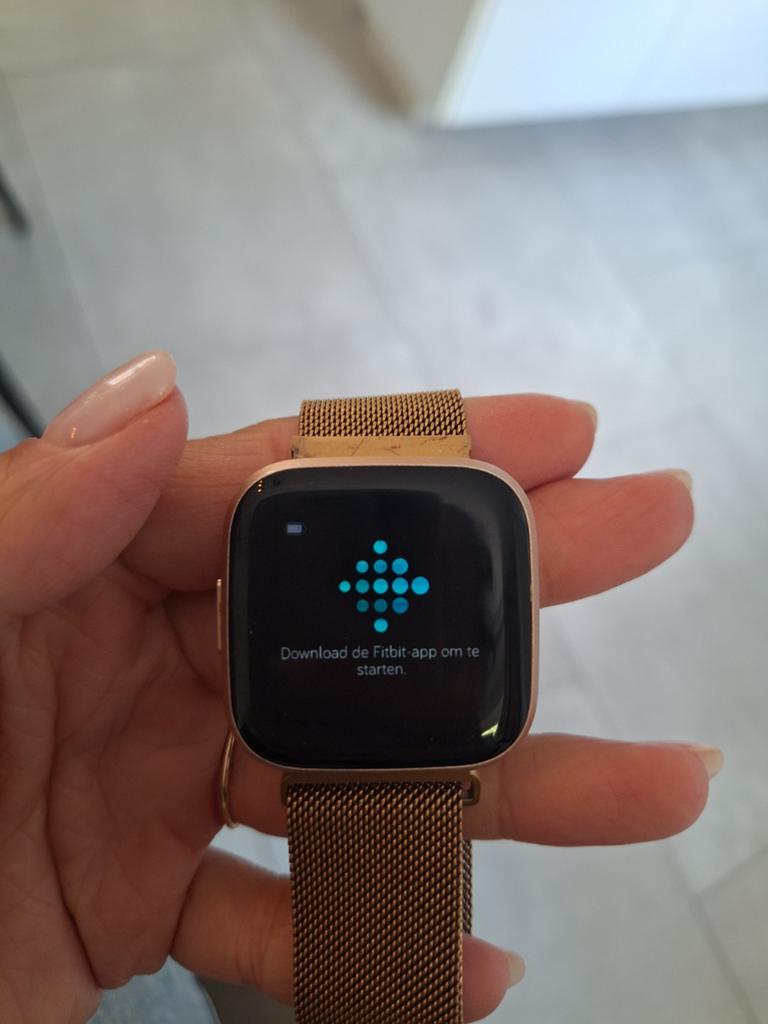 Fitbit Versa 2 Roségoud Smartwatch met Oplader, Ophalen, Gebruikt, Fitbit, Stappen