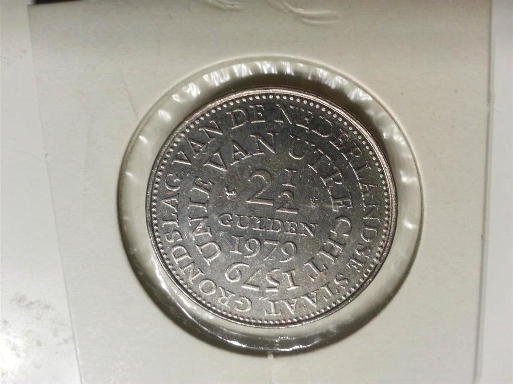 Rijksdaalder uni van utrecht jaar 1979, Ophalen of Verzenden, Koningin Juliana, 2½ gulden, Losse munt