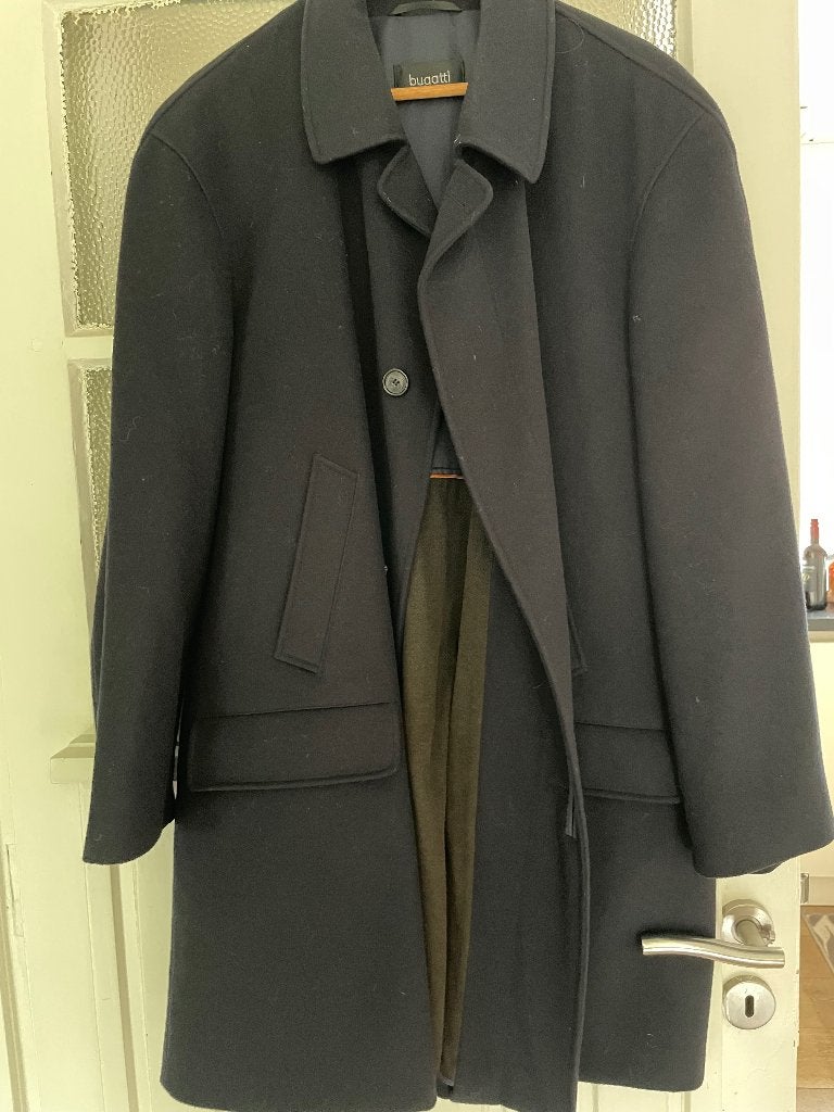Bugatti wollen jas/mantel maat l, Kleding | Heren, Maat 52/54 (L), Bugatti, Zo goed als nieuw, Verzenden