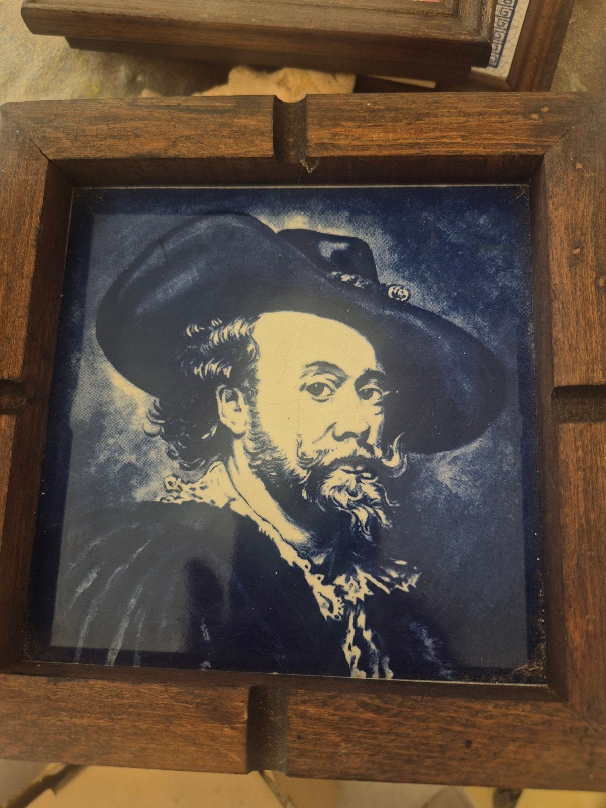 Delfts Blauw Tegeltableau Rembrandt en Frans Hals, Antiek en Kunst, Ophalen