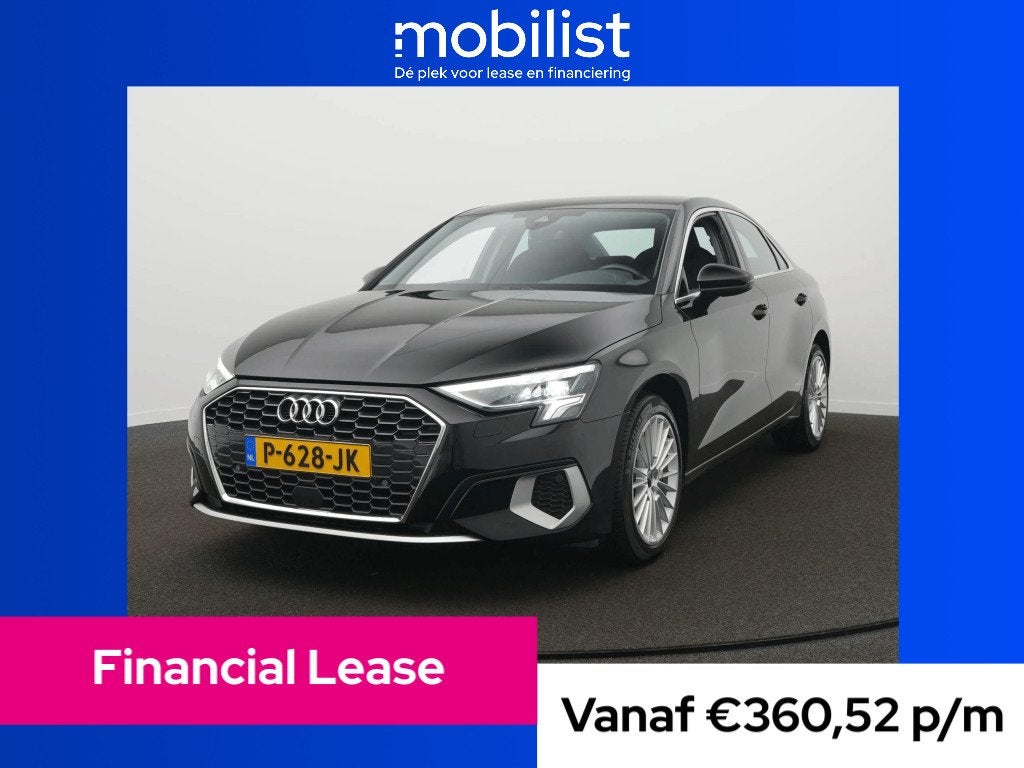 Audi A3 Limousine 30 TFSI Advanced edition (bj 2022), Automatische klimaatregeling, Gebruikt, 680 kg, Zwart