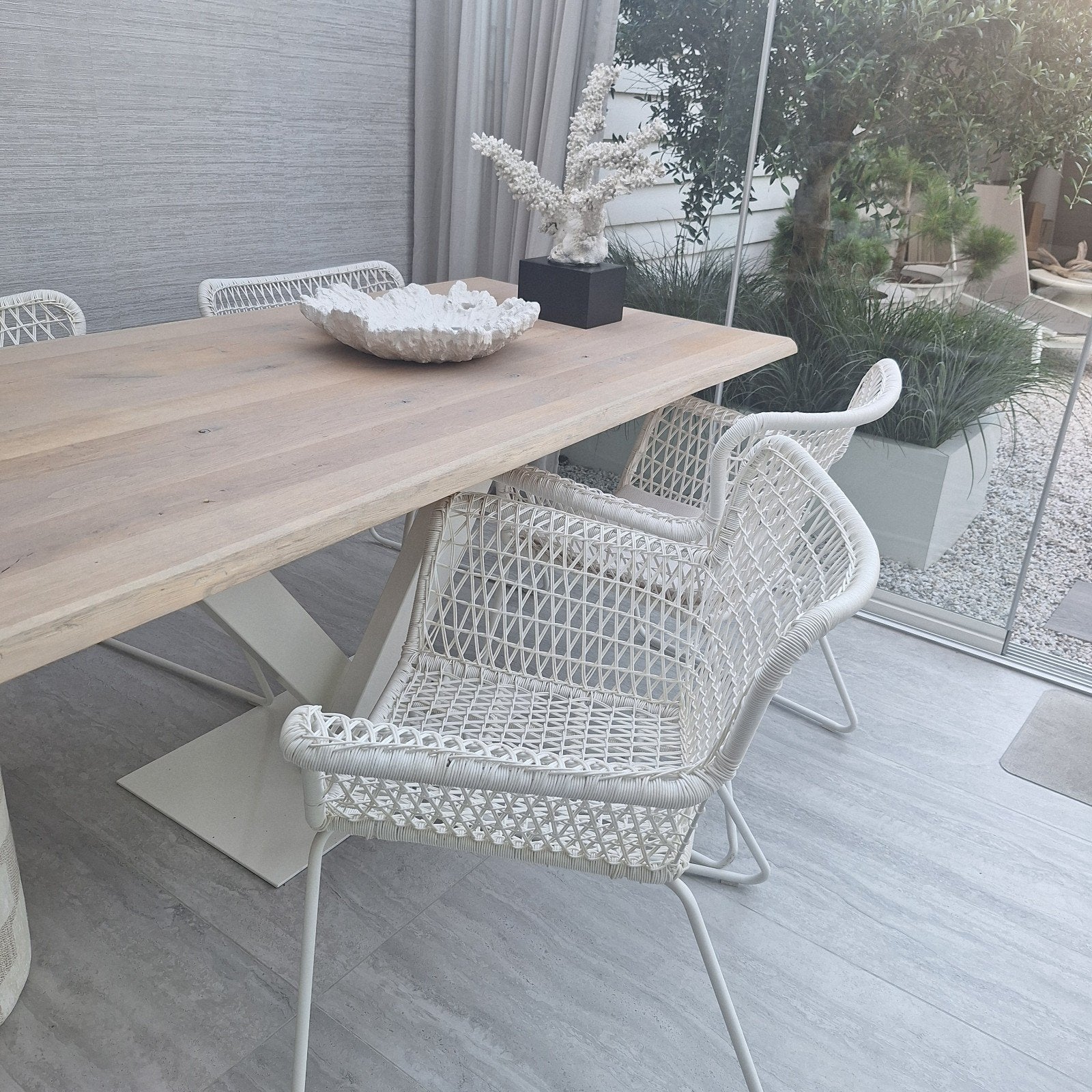 2 witte draadstoelen Ikea zeer goede staat, Ophalen, Kunststof, X, X