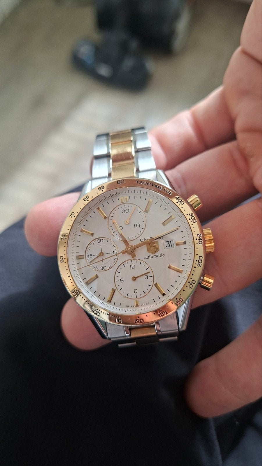 TAG Heuer Carrera Calibre 16 (CV2050) - Zeer nette staat, Staal, Staal, Polshorloge, Ophalen of Verzenden