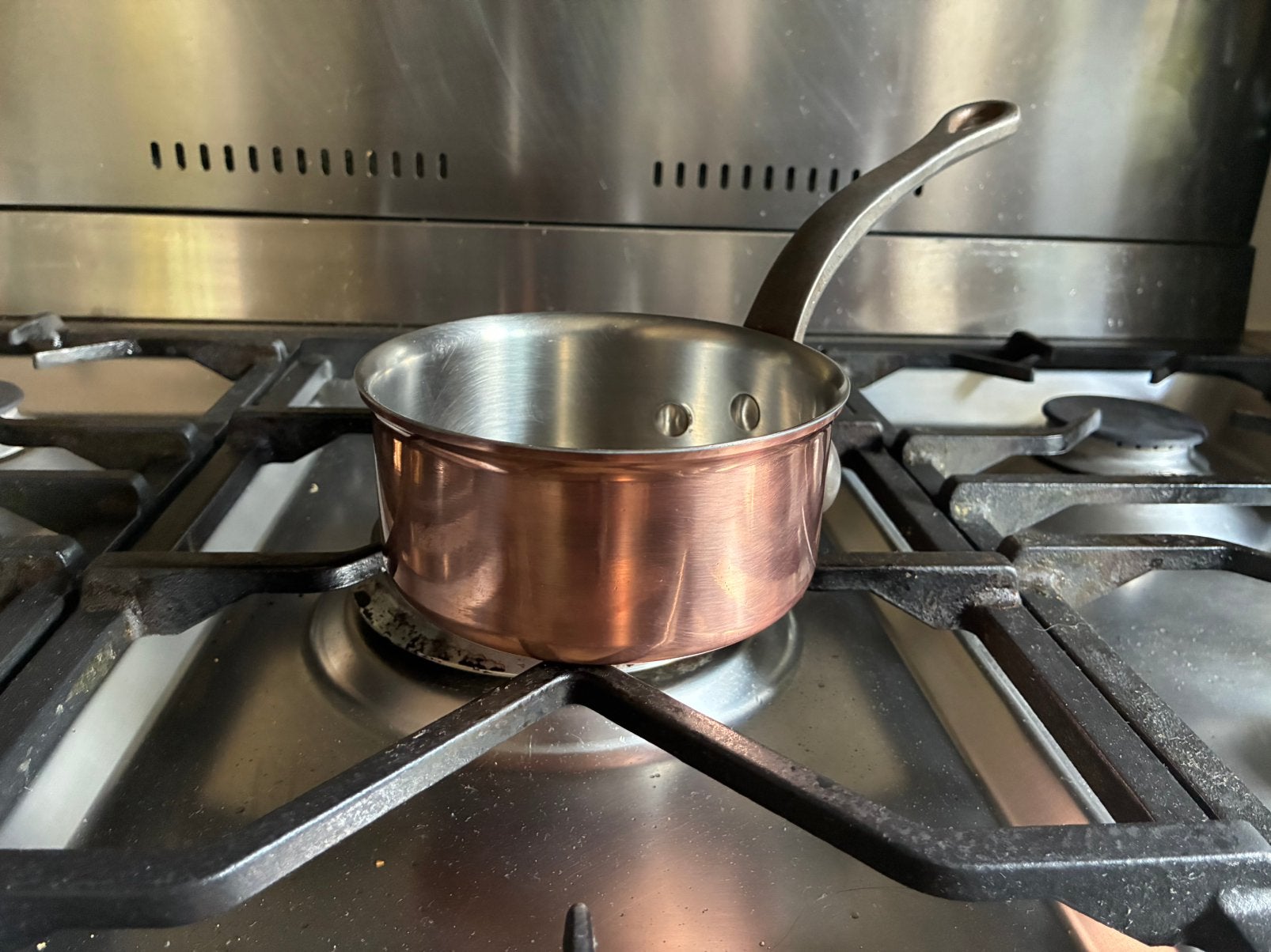 Koperen / RVS steelpan Bourgeat 12 cm topkwaliteit, Ophalen of Verzenden, Zo goed als nieuw, Overige materialen