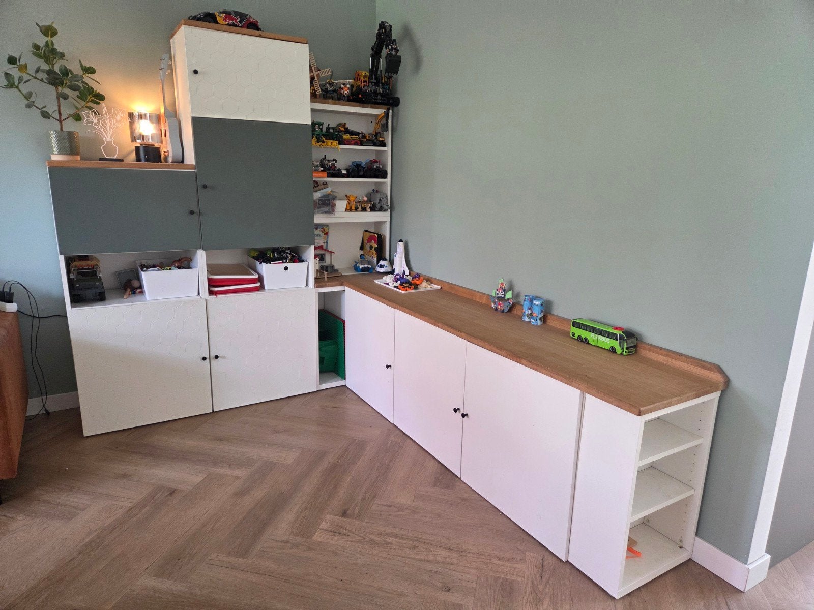 Ikea bestasysteem met op maat gemaakt eikenblad, Ophalen, 200 cm of meer, 200 cm of meer, Eikenhout