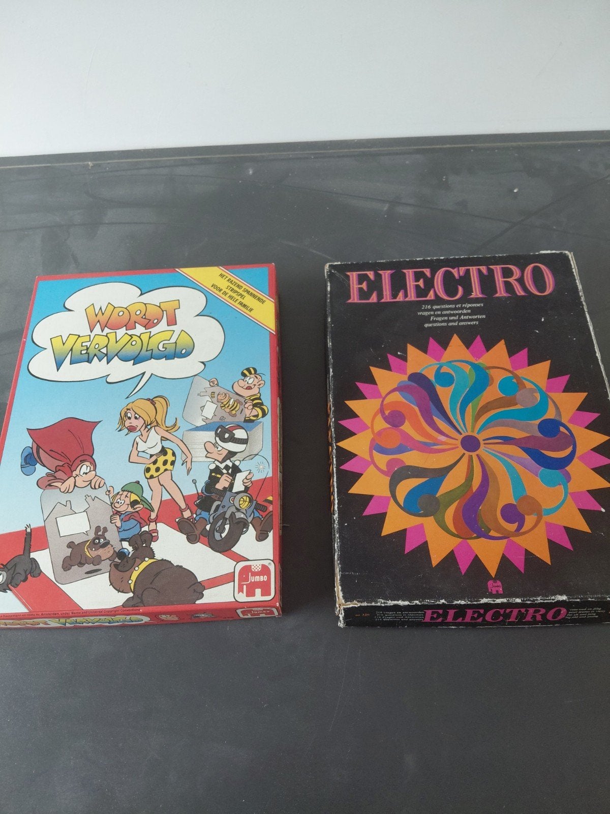 Vintage Electro en Wordt Vervolgd bordspellen, Hobby en Vrije tijd, Een of twee spelers, Ophalen of Verzenden, Gebruikt, Jumbo