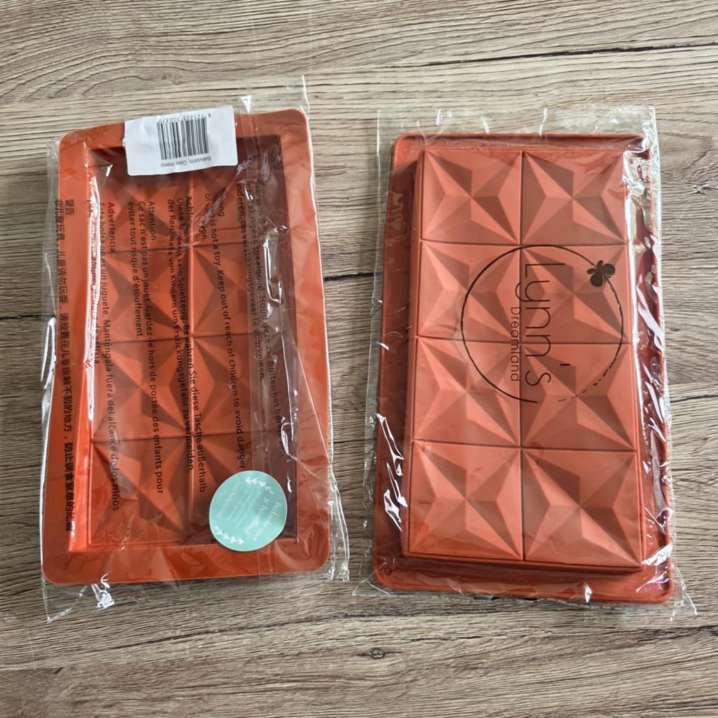 2x Siliconen bakvorm dikke chocoladereep - 8 blokken, Ophalen of Verzenden, Nieuw, Taarten, Bakvorm